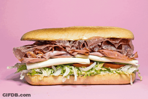 Sub Sandwich With Meat And Cheese GIF