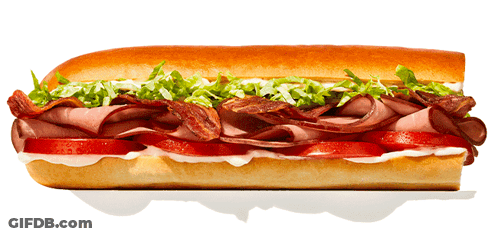 Sub Sandwich With Tomatoes Lettuce Bacon GIF