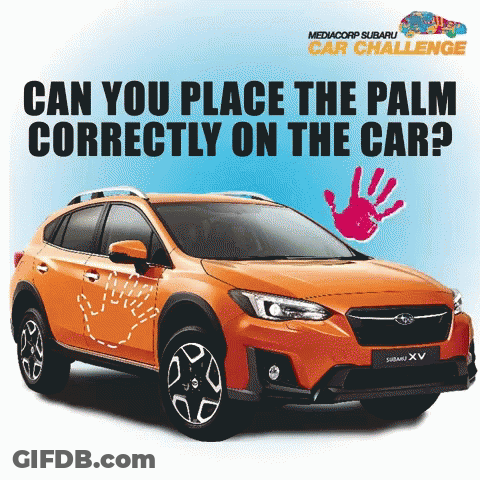 Subaru Car With Palm Placed On It GIF