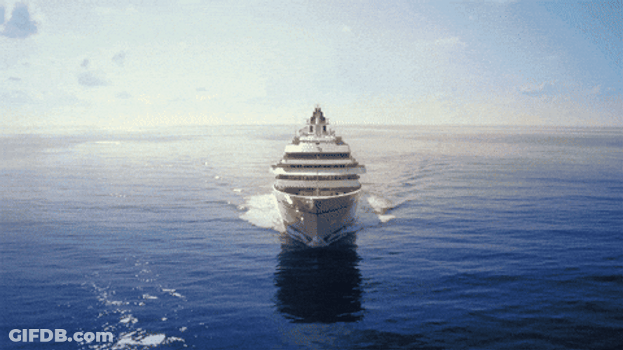 Submarine Below A Cruise Ship GIF