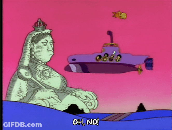 Submarine Crashing Into Big Statue The Simpsons GIF