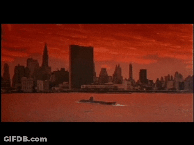 Submarine Getting Hit By Boulders GIF