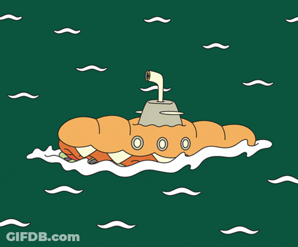 Submarine Sandwich In The Sea GIF