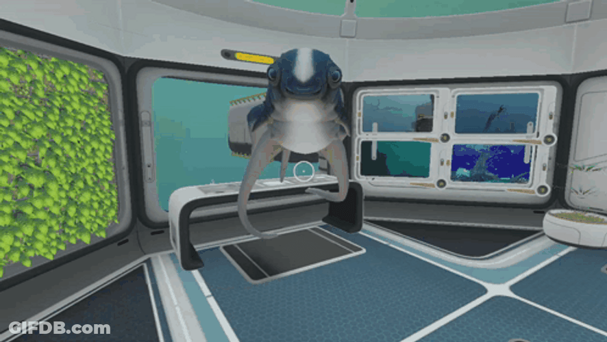 Subnautica Cuddle Fish Hand Tap Head GIF