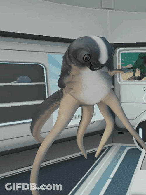 Subnautica Cuddle Fish Playing Inside GIF