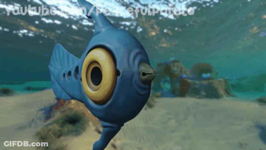 Subnautica Peeper Papercraft GIF