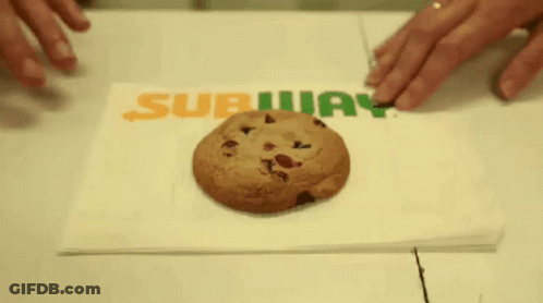Subway Cookie On Napkin GIF