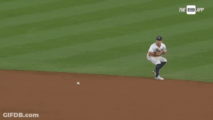 Subway Series Anthony Volpe Catching Ball GIF