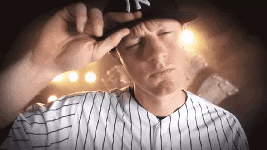 Subway Series DJ LeMahieu Baseball Cap Salute GIF