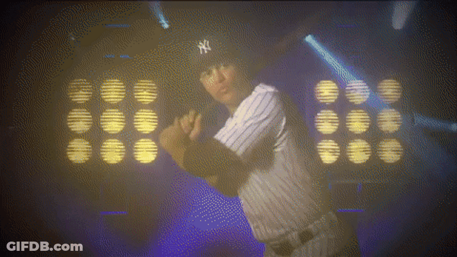 Subway Series New York Yankee Batting GIF