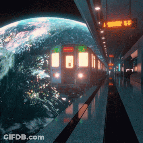 Subway Station Exit Sign GIF