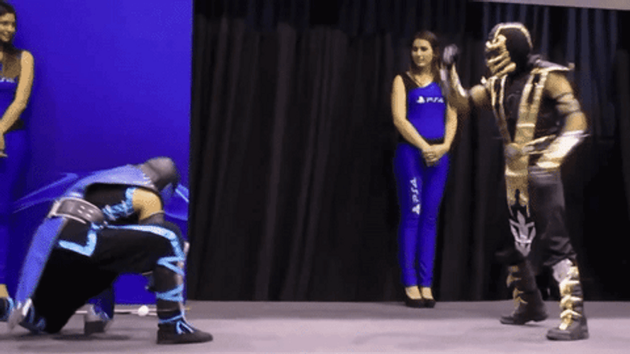 Subzero Cosplay Fight Performance GIF