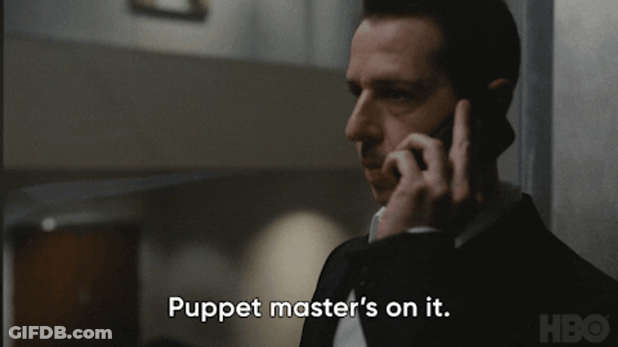 Succession Kendall Roy Puppet Master GIF