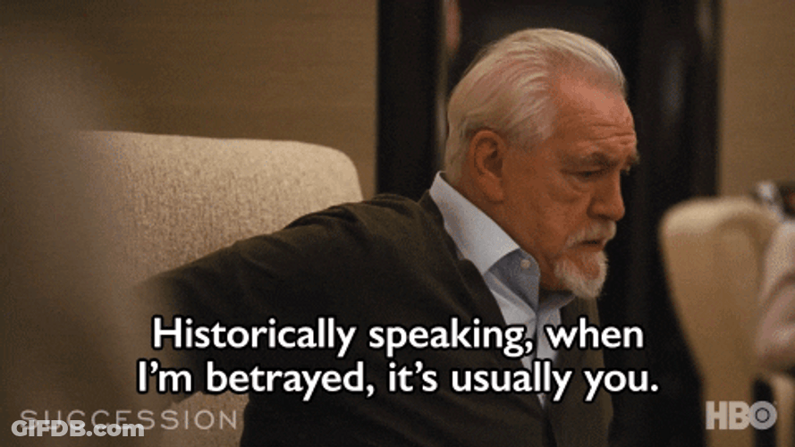 Succession Logan Roy Betrayal GIF