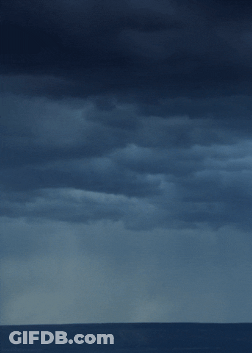 Sudden Thunderstorm On Calm Waters GIF