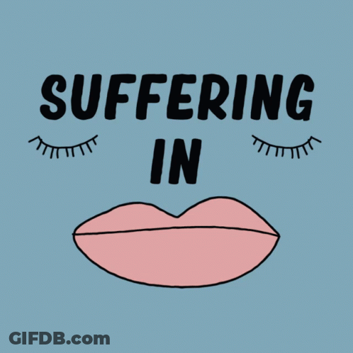 Suffering Silence Sign In Black Letters GIF