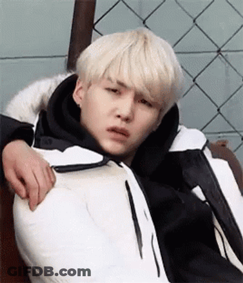 Suga In White Jacket Side Looking GIF