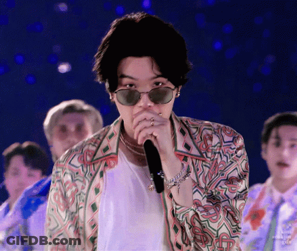 Suga Looks Cool While Singing GIF