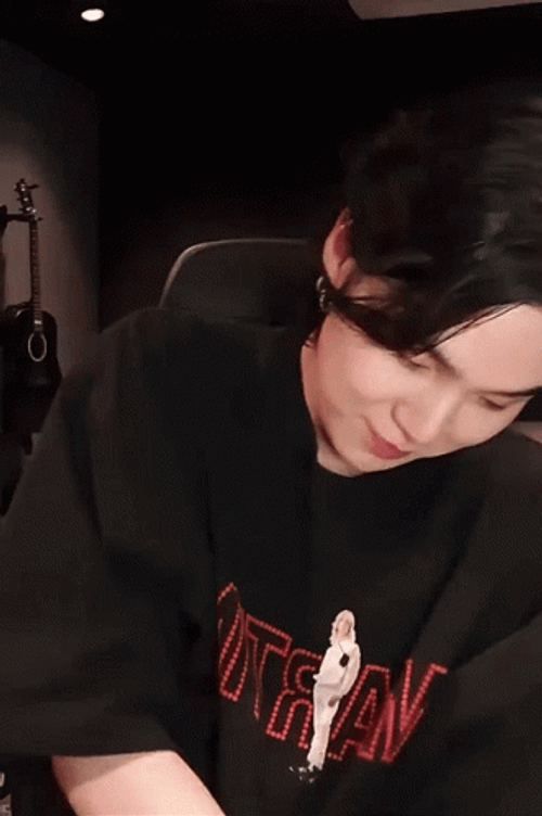 Suga So Cute In Seating While Smiling GIF