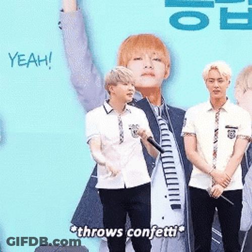 Suga Throwing Confetti GIF