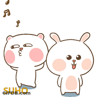 Suho Cartoon Bear And Rabbit GIF