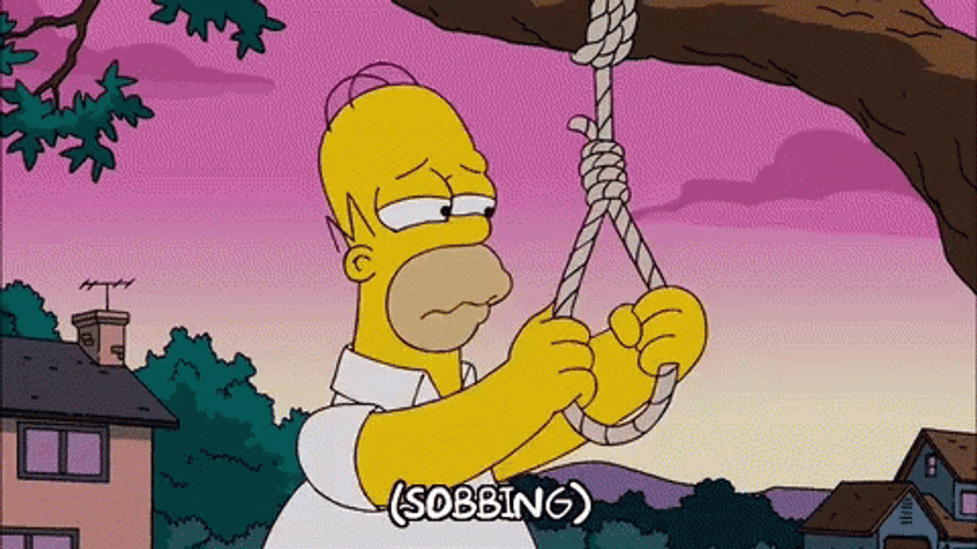 Suicide Sobbing Homer Simpson GIF