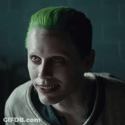 Suicide Squad Green Hair Joker Laughing GIF