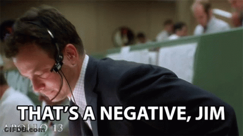 Suit And Headset Man Says That's Negative Jim GIF