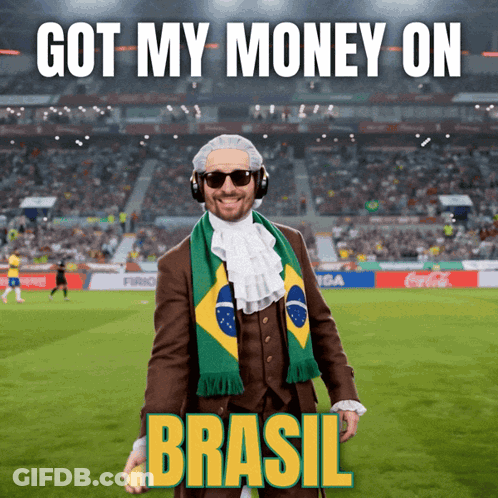 Suit-And-Scarf Man Says Got My Money On Brasil GIF