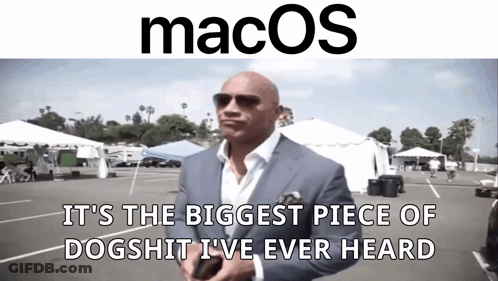 Suit And Sunglasses Man Says Macos Is Dogshit GIF