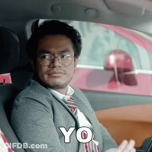Suit And Tie Man Driving Car With Yo GIF