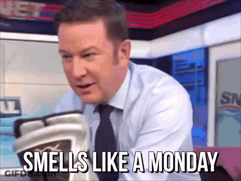 Suit-And-Tie Man Says Smells Like Monday GIF