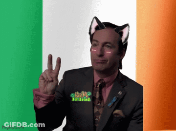 Suit And Tie Man With Cat Ears Peace Sign GIF