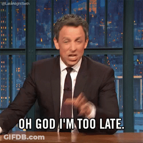 Suit Man Says Oh God I'm Too Late GIF