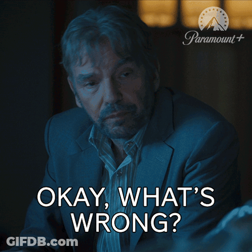 Suit Man Says Okay What's Wrong In Front Of Paramount Logo GIF