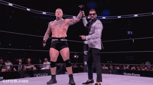 Suit Man Talking In Wrestling Ring AAW GIF