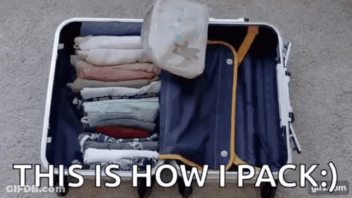 Suitcase Filled With Clothes Saying This Is How I Pack GIF