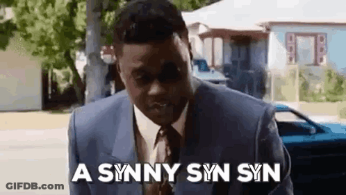 Suited Man Blue Car Says Synny Syn Syn GIF