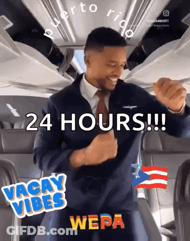 Suited Man Dancing Plane 24H Vacay Vibes Wepa GIF