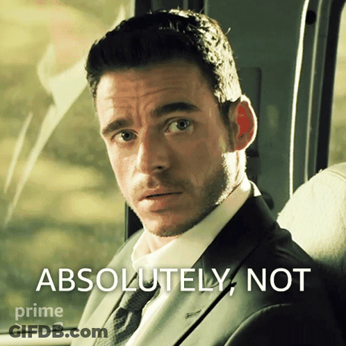 Suited Man In Back Seat Saying Absolutely Not GIF
