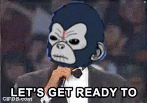 Suited Man Monkey Mask Let's Get Ready To GIF