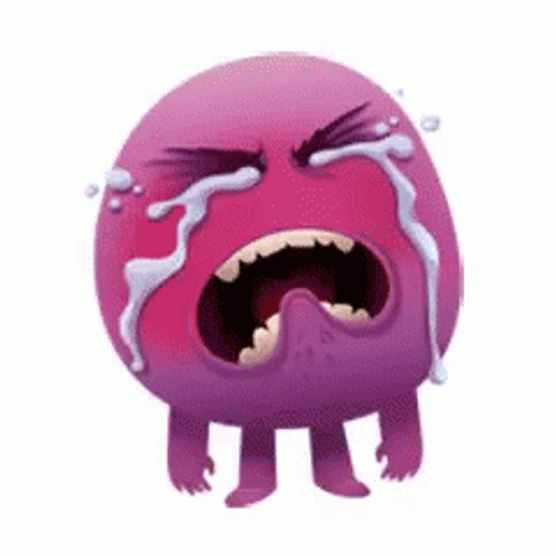 Sulking Pink Crying Emoji GIF