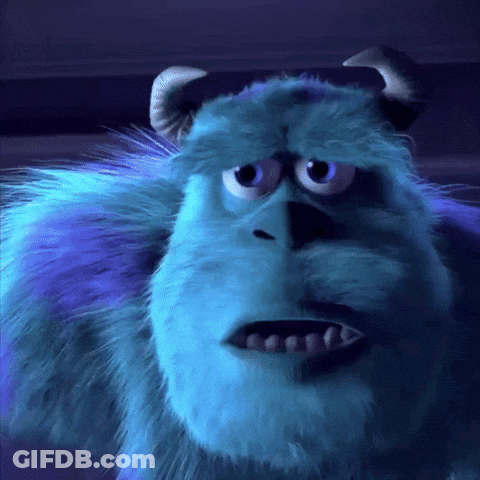 Sulley Surprised Close Up GIF