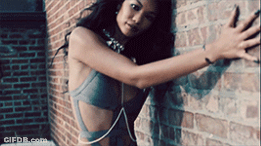 Sultry Victoria Secret Model Chanel Iman GIF