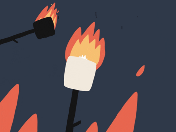 Summer August Roasting Marshmallow GIF