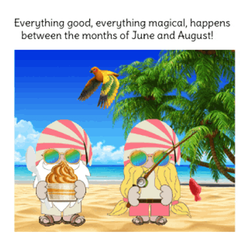 Summer August Summer Gnomes In The Beach GIF