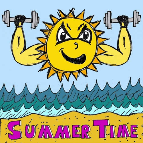 Summer August Sun Workout In The Beach GIF