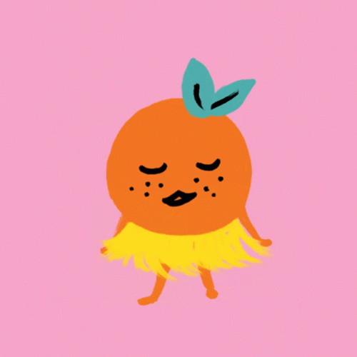 Summer Dancing Orange Fruit GIF