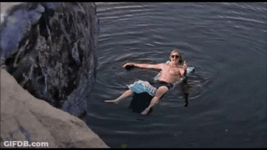 Summer Time Floating Man GIF