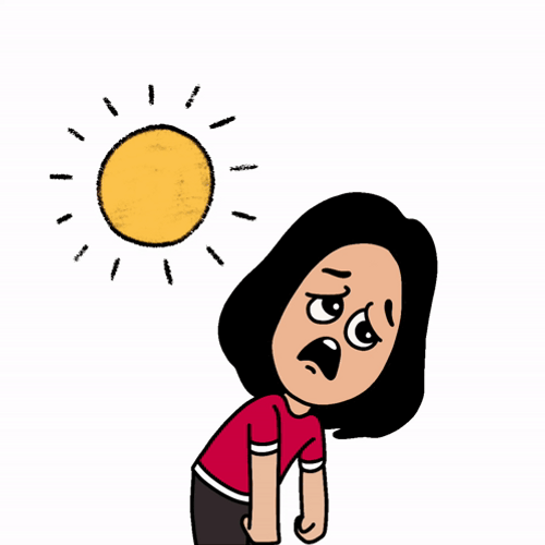 Summer Time Sweaty Girl Suffering Hot GIF